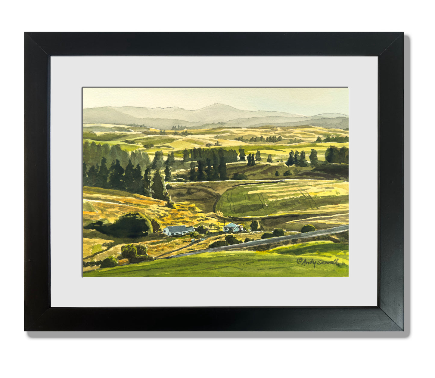 "Home on the Palouse" - 8"x12" Original watercolor, framed in 11x14