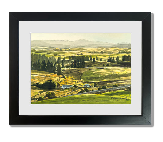 "Home on the Palouse" - 8"x12" Original watercolor, framed in 11x14