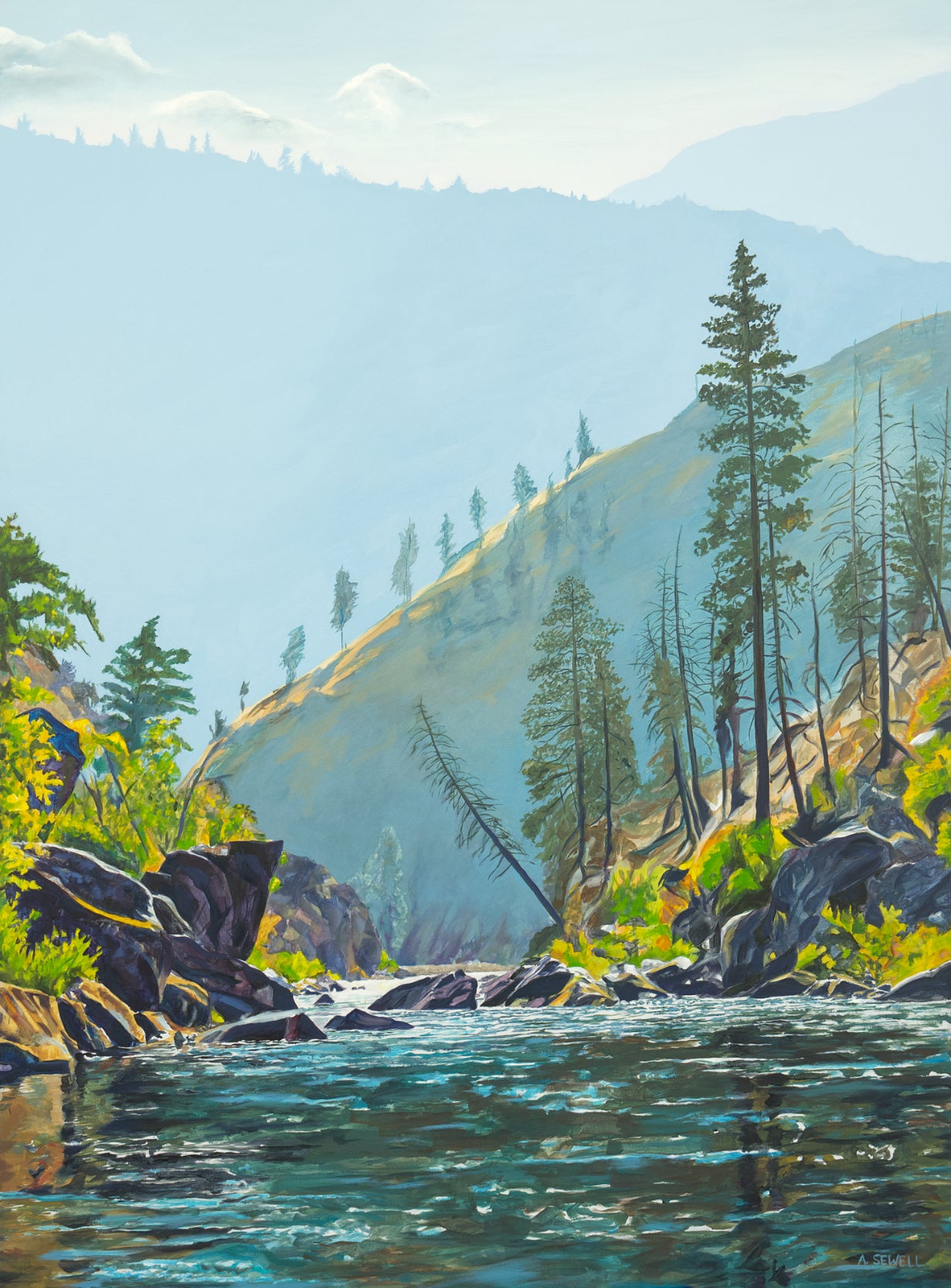 "Middlefork Wonder" - an Original or signed edition art print capturing Idaho's awesome Middlefork of the Salmon River.