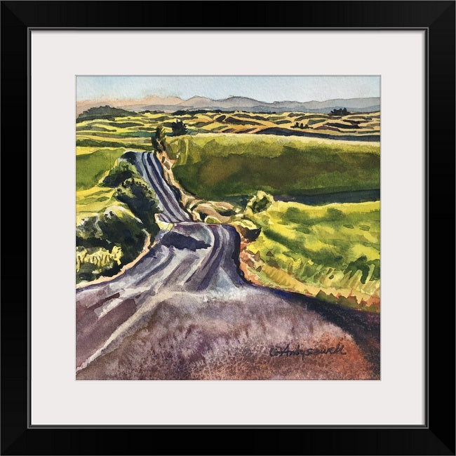 "A Country Road" - 7"x7" Original watercolor or signed edition giclee art print from an original watercolor