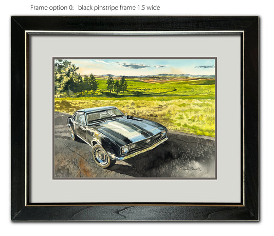 "Country Camaro" - '1968 Camaro" 11"x15" Giclee prints from Original Watercolor