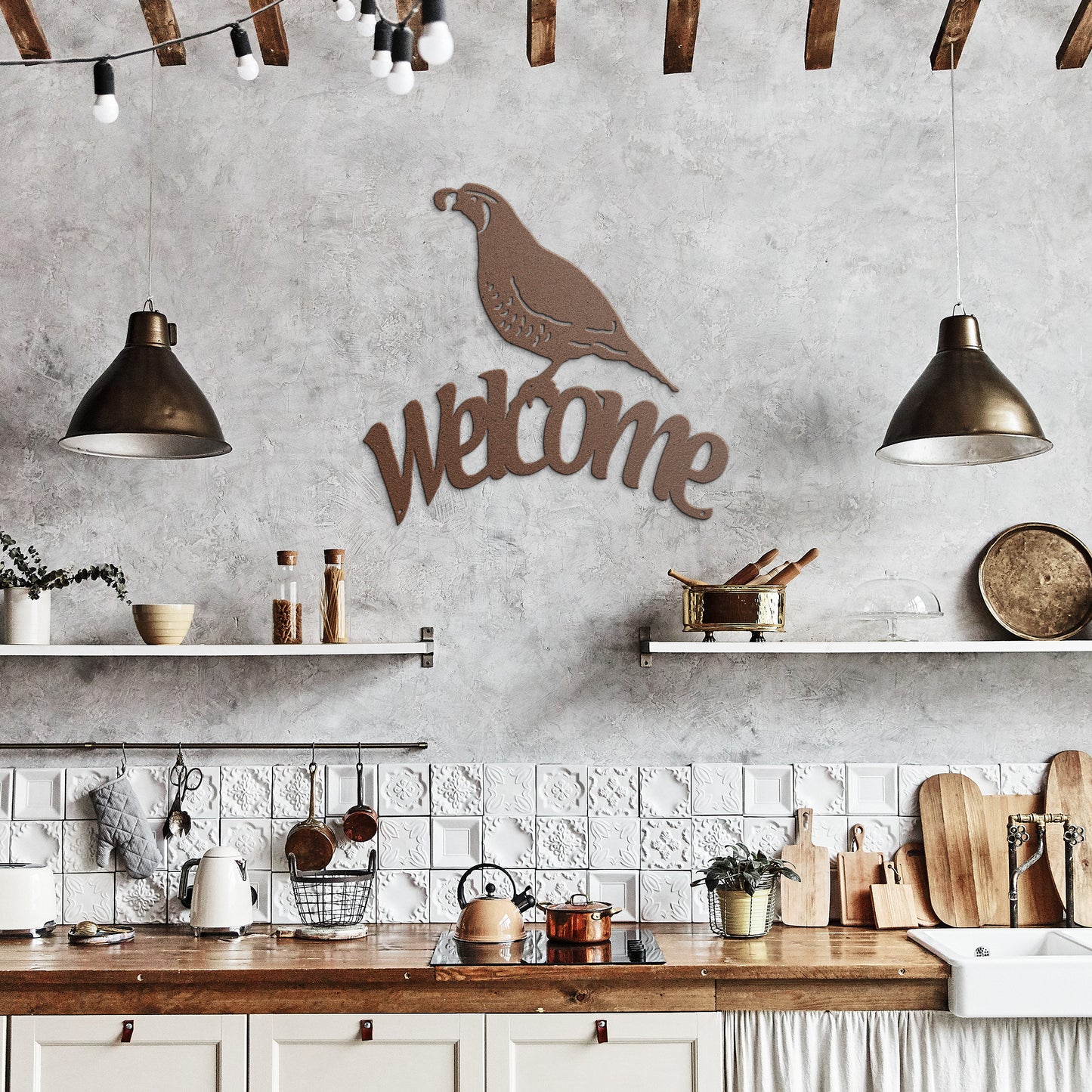 Welcome Quail (Steel sign)