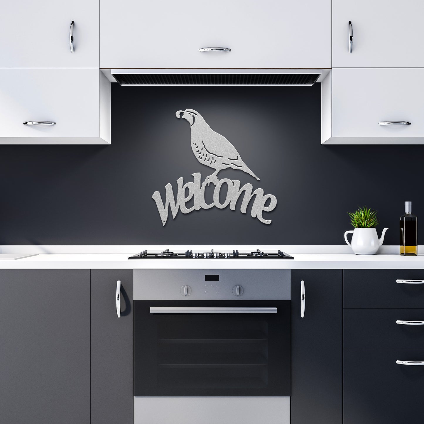 Welcome Quail (Steel sign)