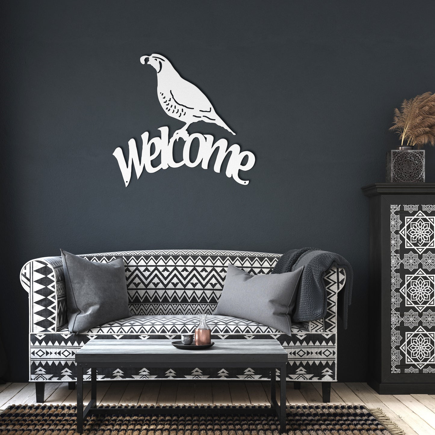 Welcome Quail (Steel sign)