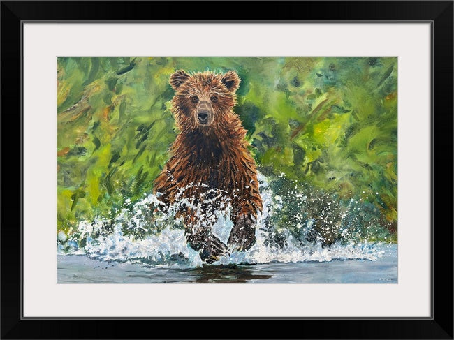 "Bear Splashes" - 36"x55" Original oil on canvas or Giclée art print