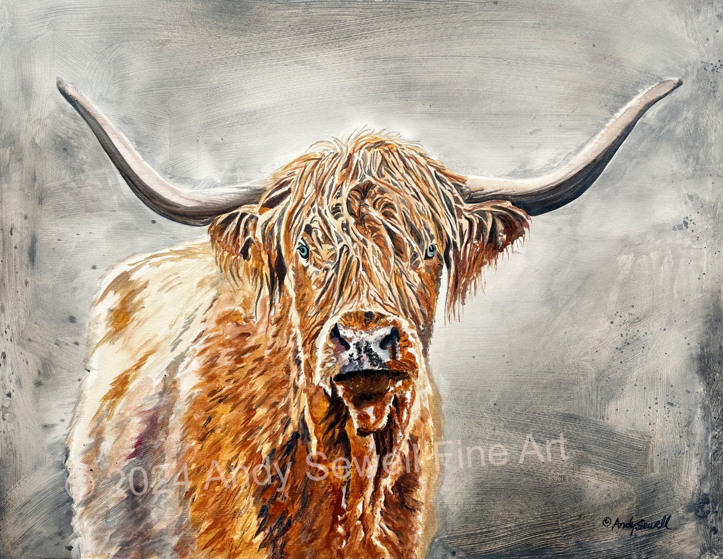 “Blondie the Highlander” - Original or Fine art Giclée print, highlander wall art, cow wall art