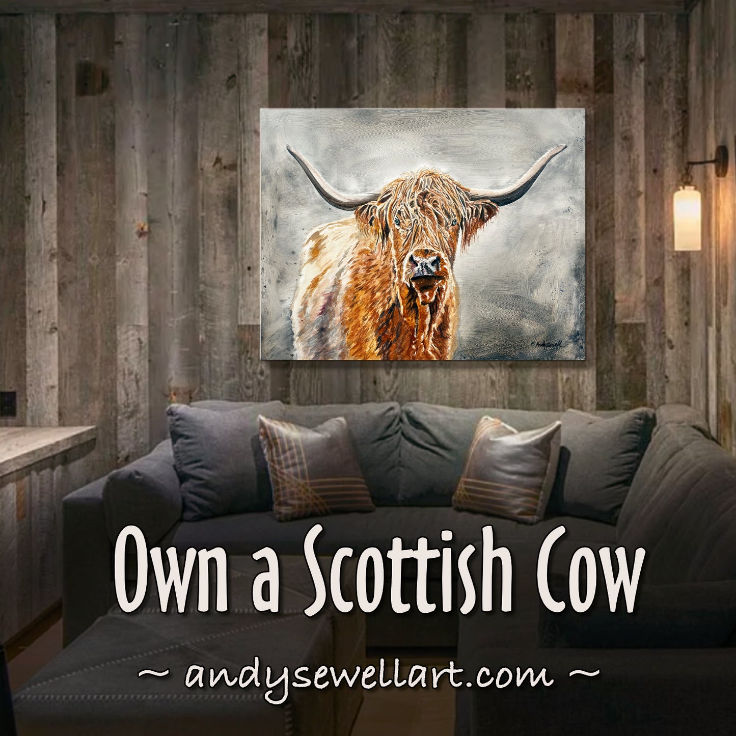 “Blondie the Highlander” - Original or Fine art Giclée print, highlander wall art, cow wall art