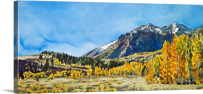 "Gold in the Boulders" - a 52"x24" signed edition giclee art print from an original watercolor