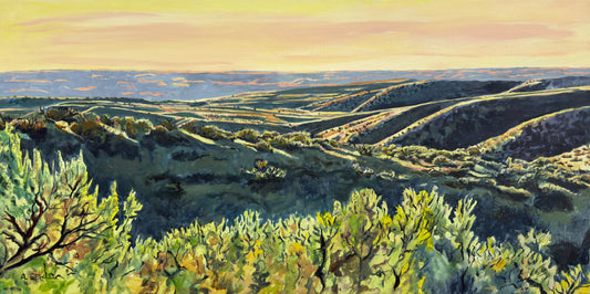 "Foothills Evening View” - 40"x20" - Original Acrylic painting, or Giclée art prints