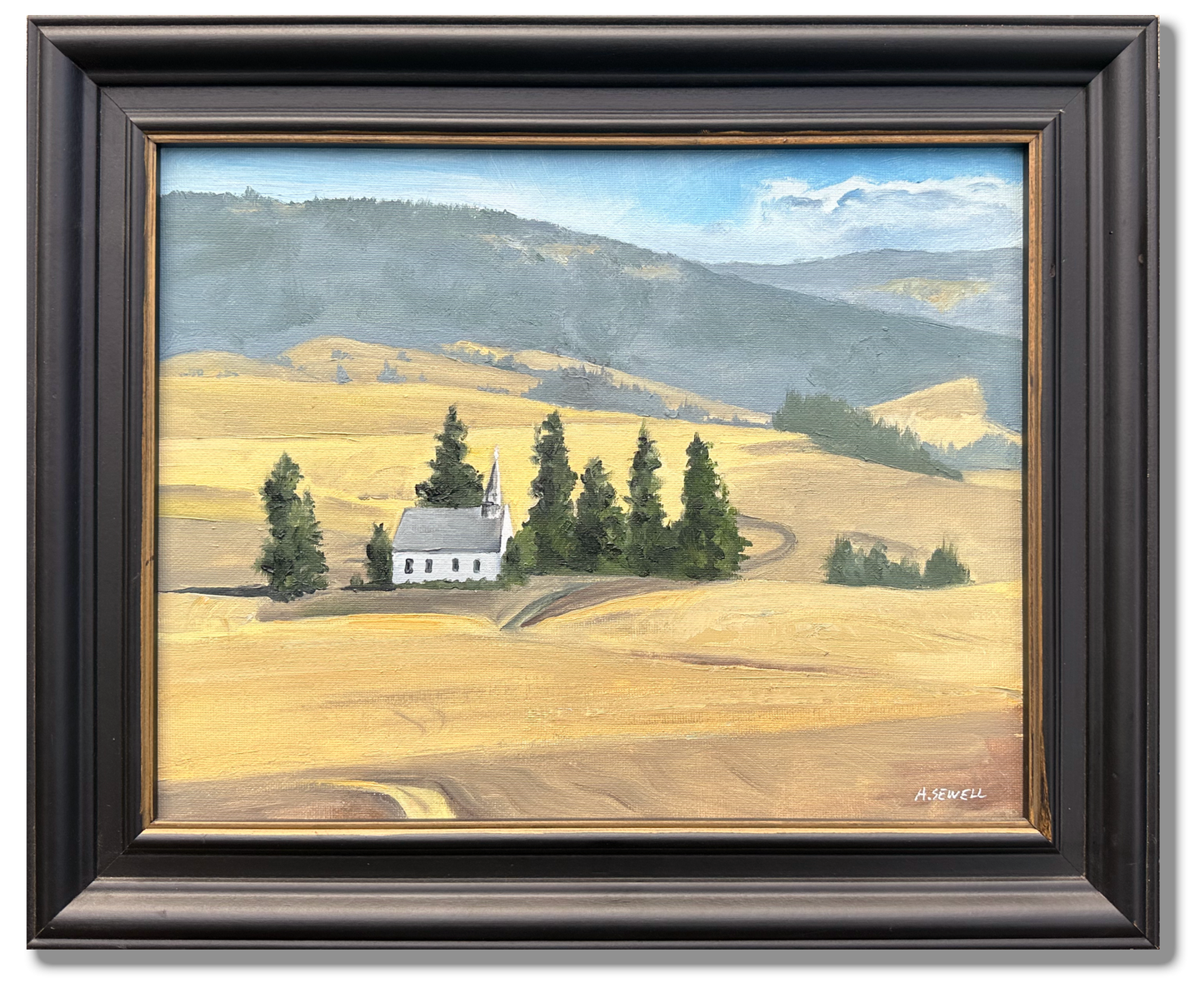 "Freeze Church Autumn" 11x14 a plein air Original oil painting of a small country church