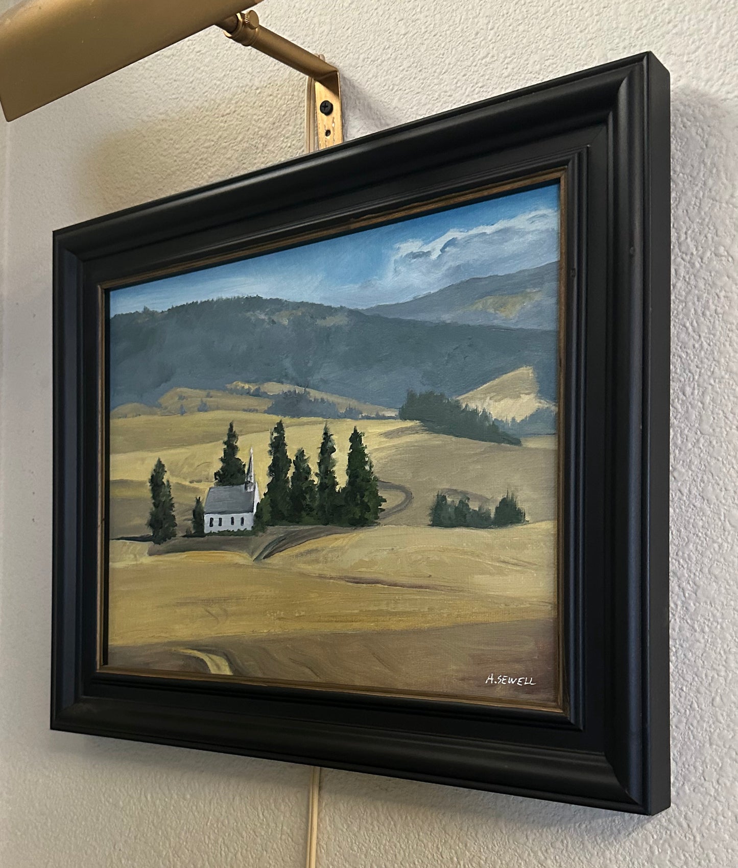 "Freeze Church Autumn" 11x14 a plein air Original oil painting of a small country church