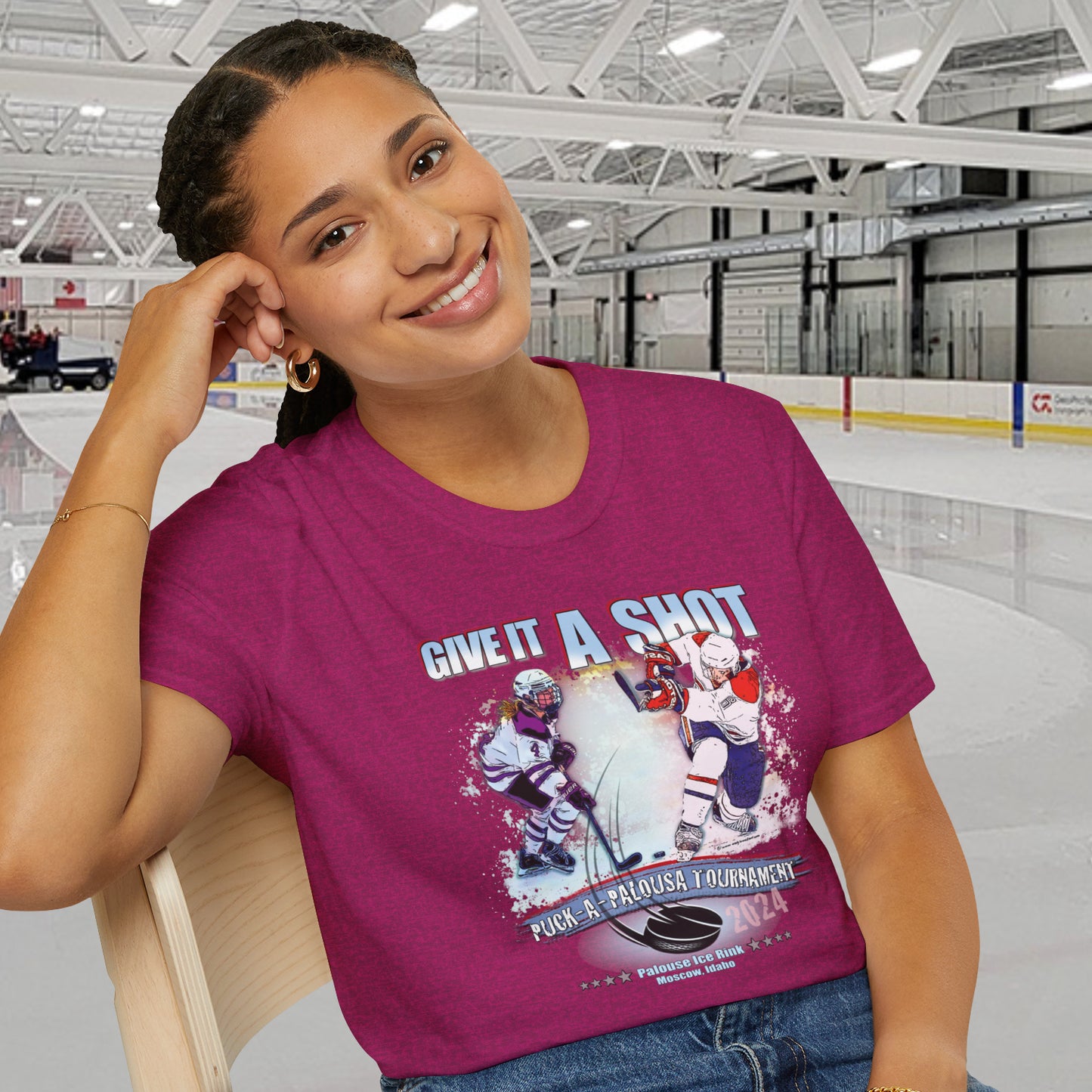 "Puck-a-Palousa 2024" tournament shirts - Unisex Softstyle T-Shirt