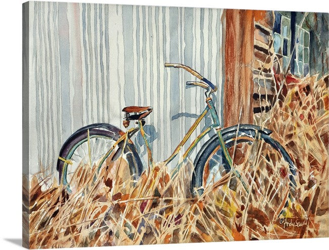 "Grammys Wheels" - an original watercolor or print of old vintage bike