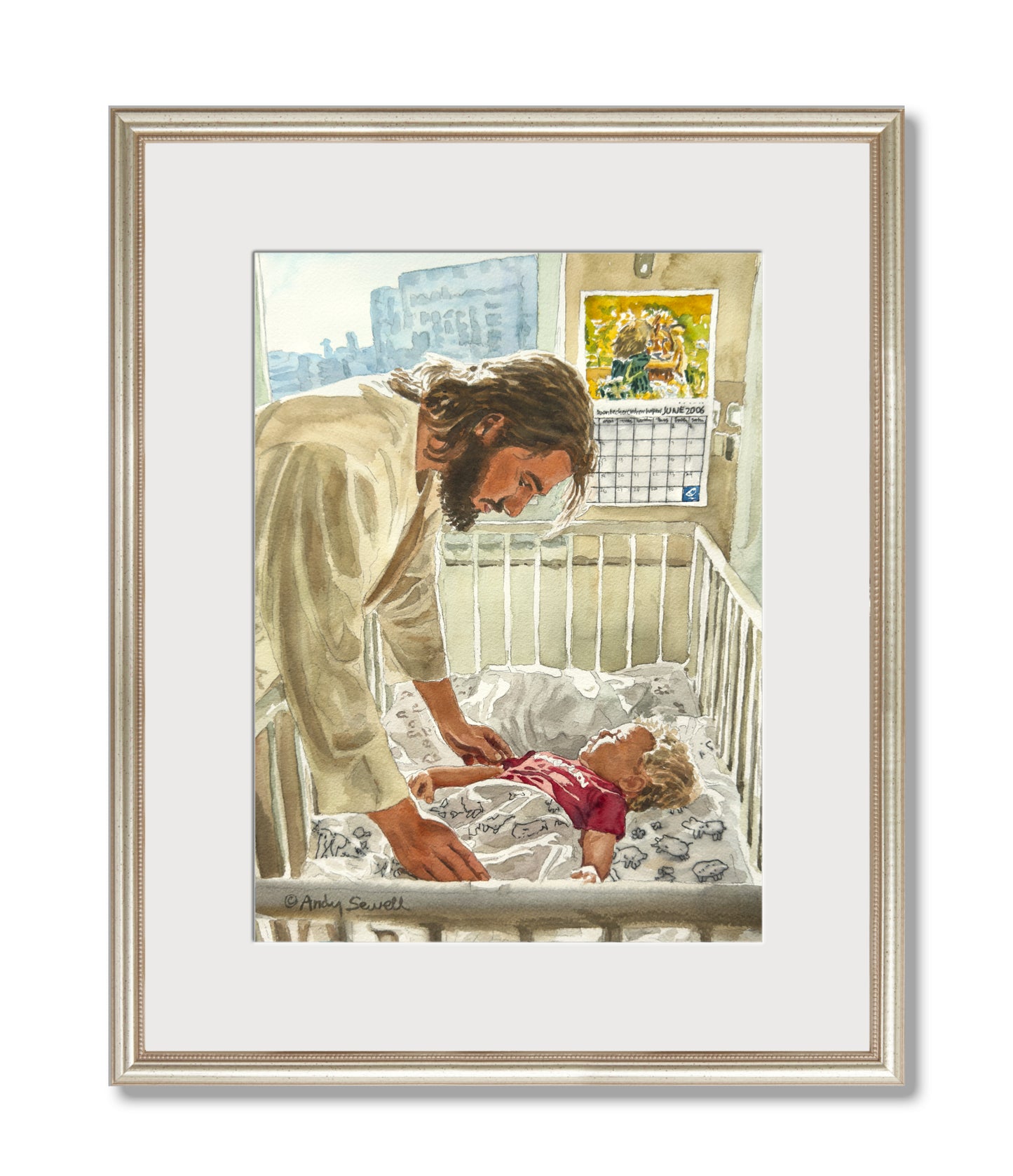 "Jesus in the ICU" - 10x14 watercolor giclee prints of Jesus with the Baby.