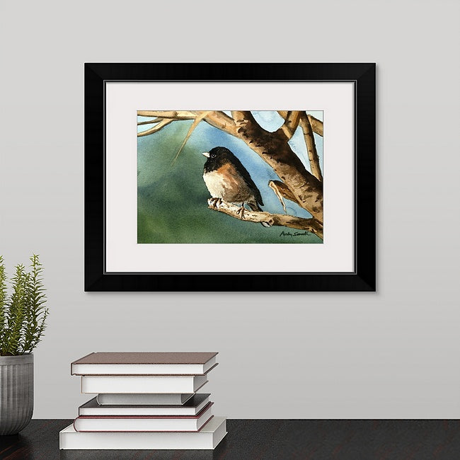 "J is for Junco" Original 8x12 or framed 11x14 watercolor or giclee print