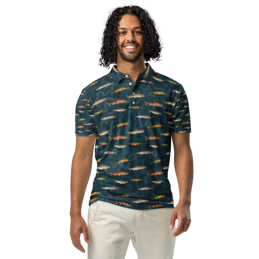 "Trout Grand Slam" Men’s slim fit polo