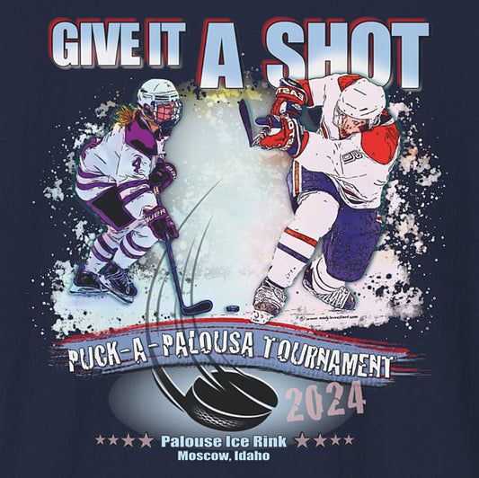 "Puck-a-Palousa 2024" tournament shirts - Unisex Softstyle T-Shirt
