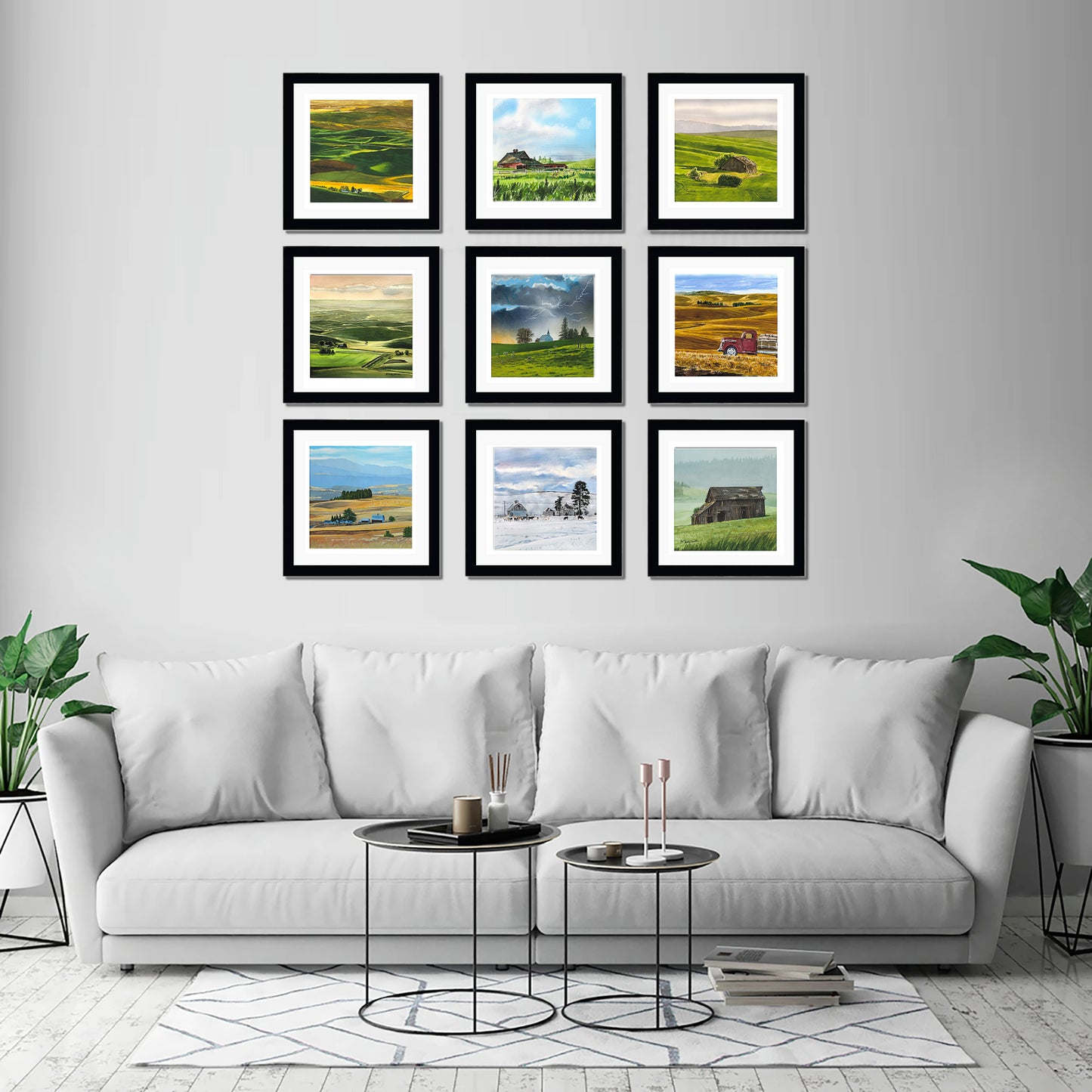 "Palouse Art Wall" a special edition set of Palouse art to fill a wall framed in 10x10 or 16x16