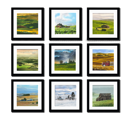 "Palouse Art Wall" a special edition set of Palouse art to fill a wall framed in 12x12 or 16x16