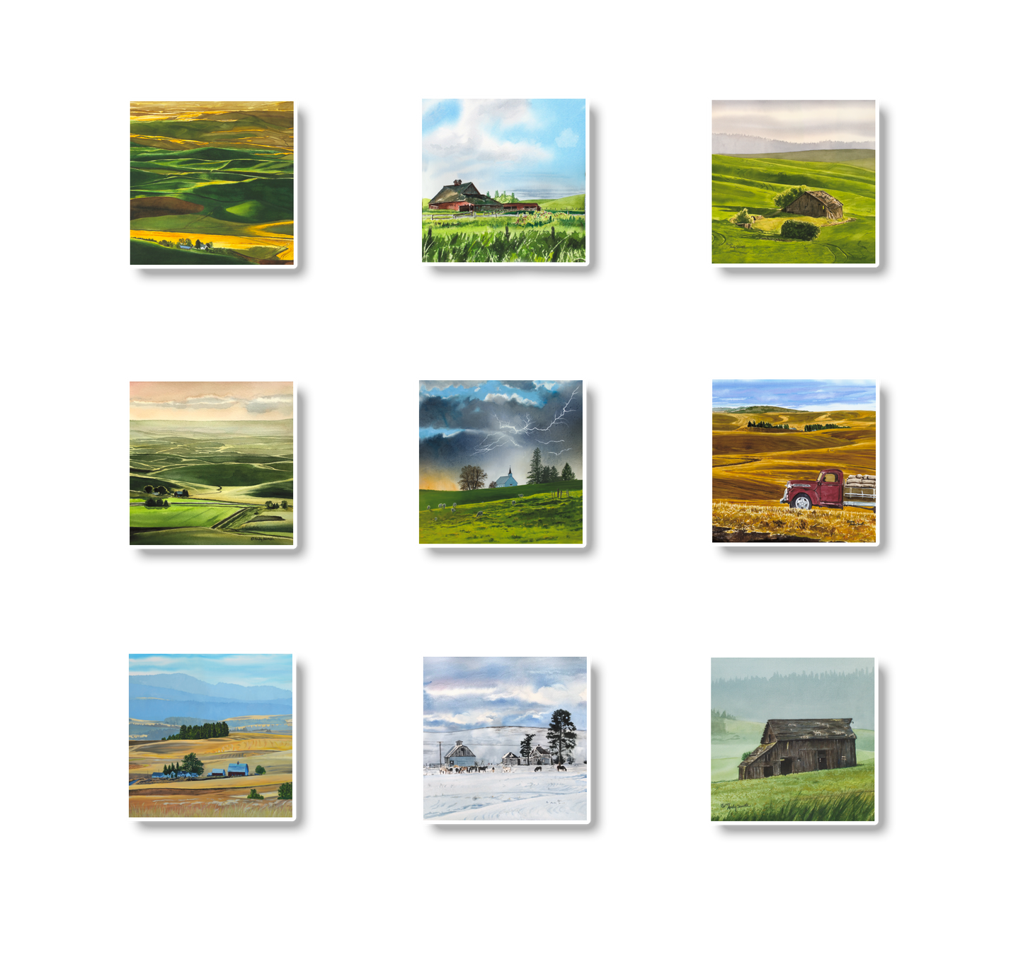 "Palouse Art Wall" a special edition set of Palouse art to fill a wall framed in 10x10 or 16x16