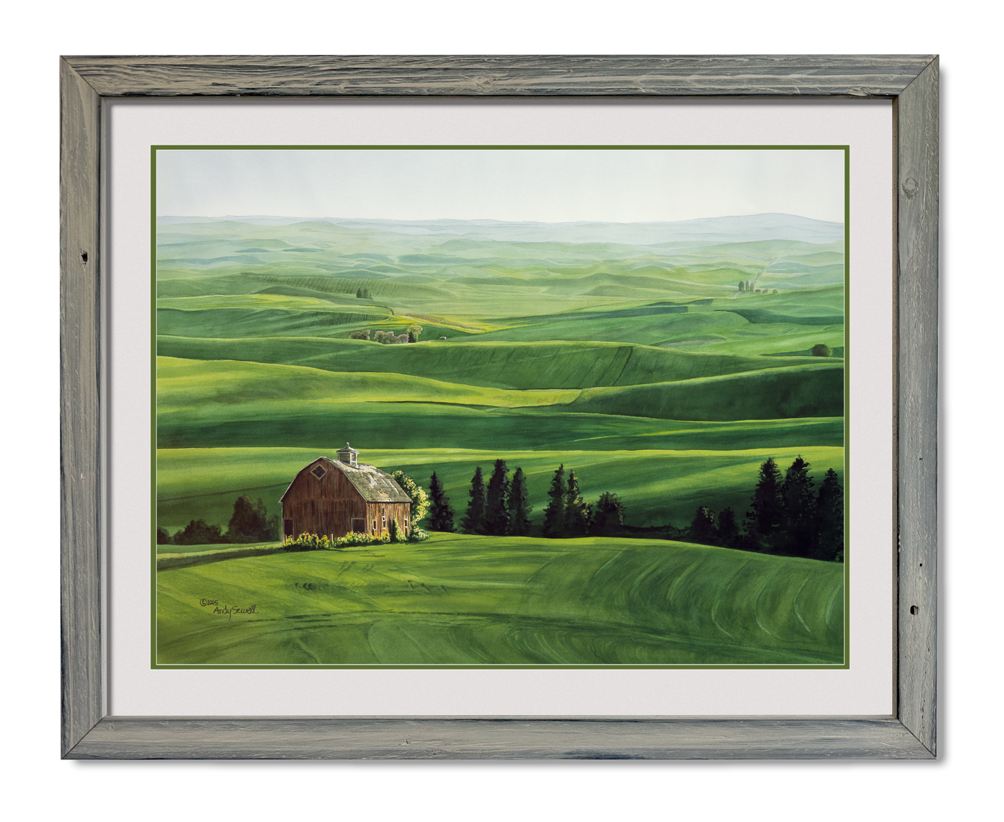 "Palouse Country Classic" - A ltd. edition Giclee reprod. from an Original watercolor of the Northwest Palouse country landscape - by Andy Sewell