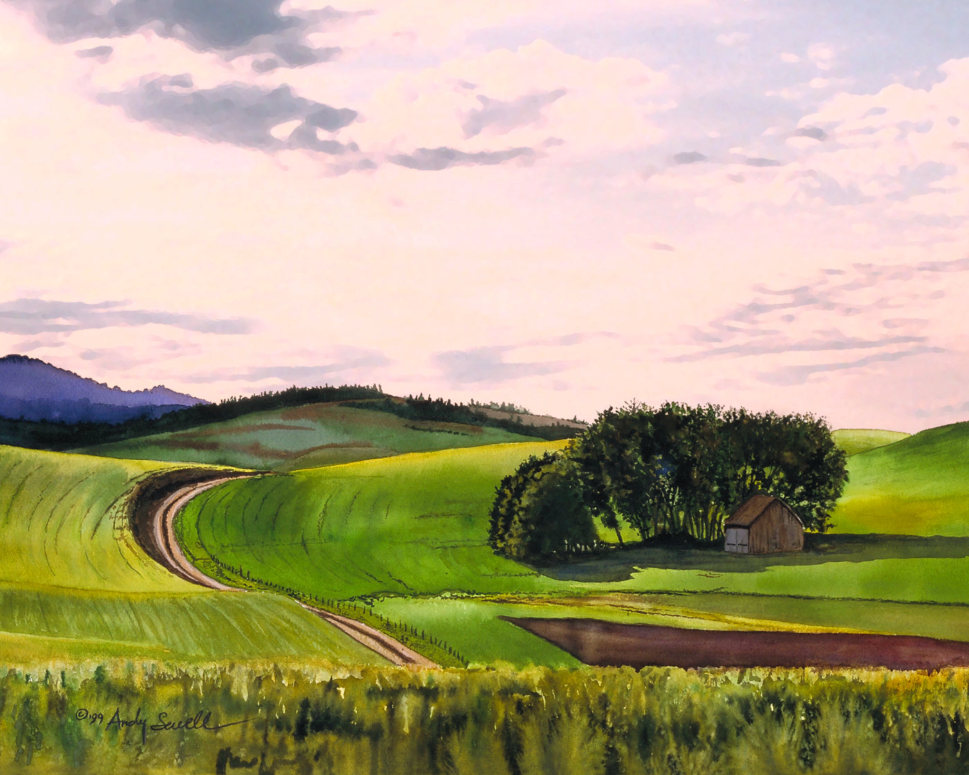 "Palouse Country" Giclee Reprod. of a beautiful palouse landscape with old barn.