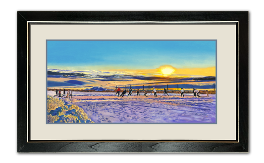 "Palouse Country Pond Hockey” - Giclée art prints from oil painting.