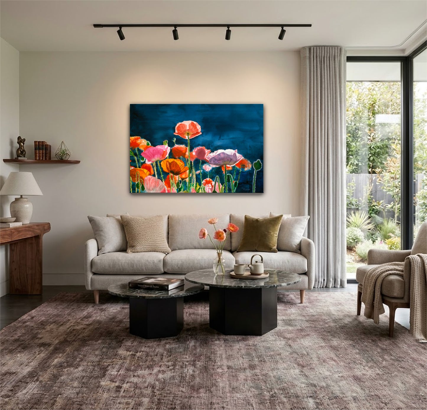 "Poppy Morning" - 24x36" Ltd. Edition, Giclée of Poppies from Original Watercolor by Andy Sewell