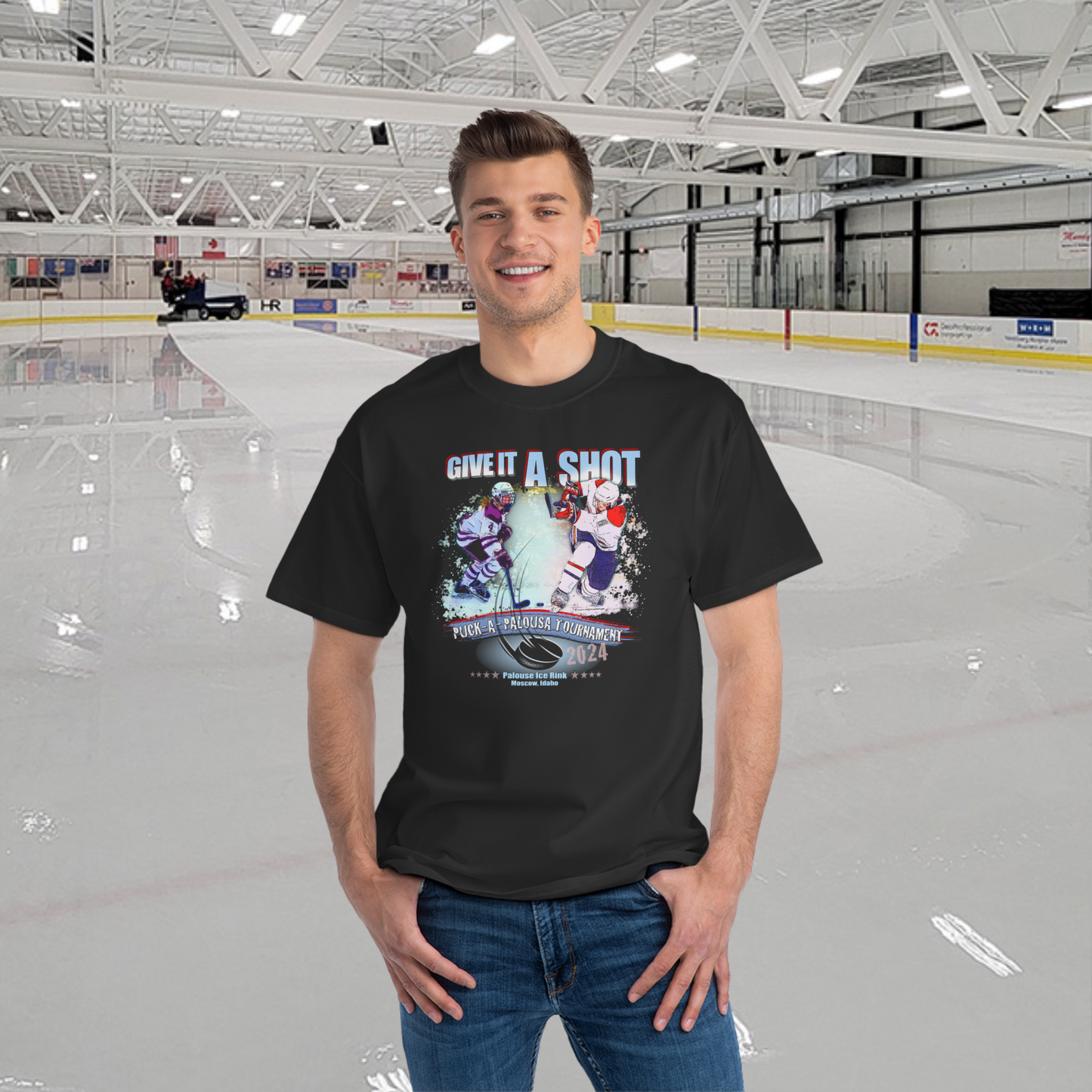 "Puck-a-Palousa 2024" tournament shirts - Unisex Softstyle T-Shirt