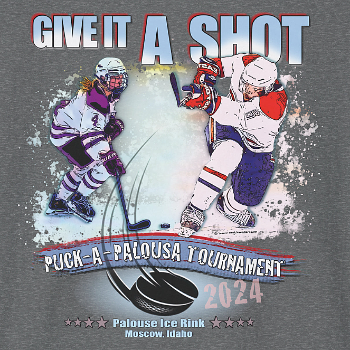 "Puck-a-Palousa 2024" tournament shirts - Unisex Softstyle T-Shirt
