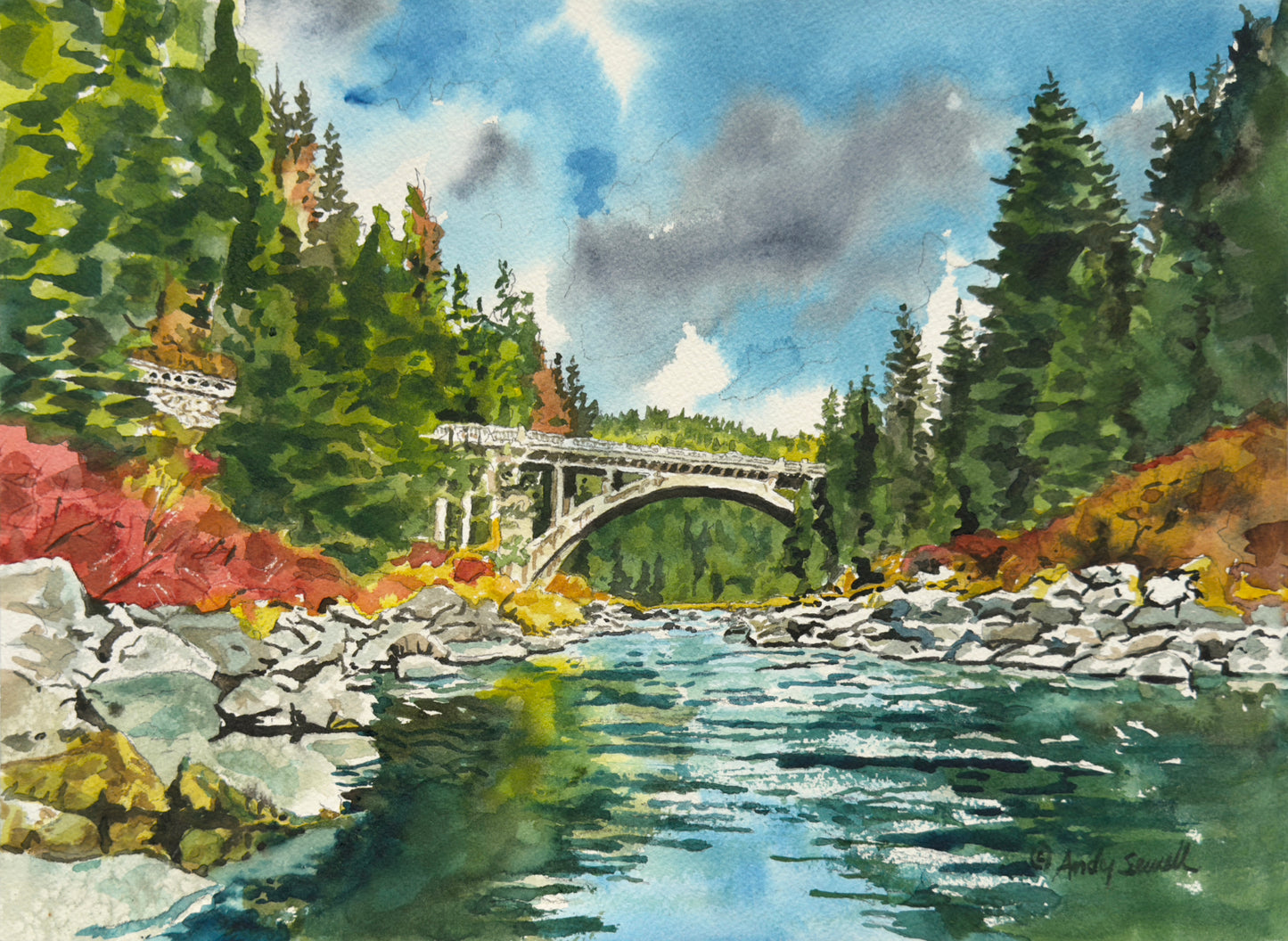 "Color at Rainbow Bridge" - an Original 10x14 Watercolor or Open Edition Print