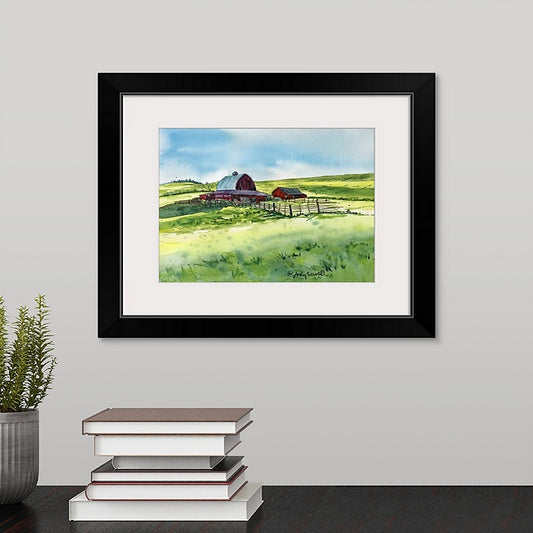 "palouse red barn" - 8"x11" Original watercolor or signed edition giclee art print from an original watercolor