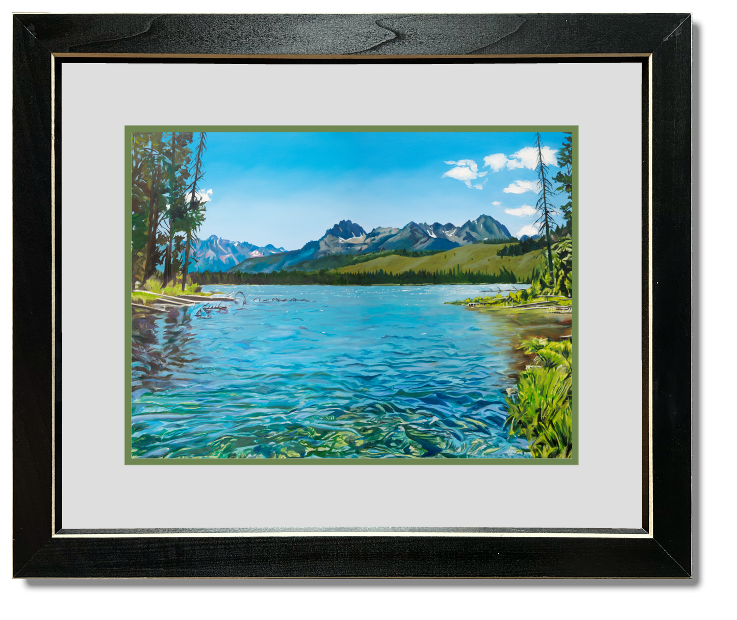 "Redfish Summer Clear" - Original oil painting of Idaho's Redfish Lake area in the Sawtooth Mountains