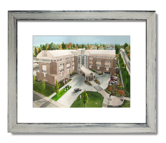 "Shriners Hospital" - a signed edition Giclee reprod. from a watercolor of The Shriners Hospital in Spokane, WA