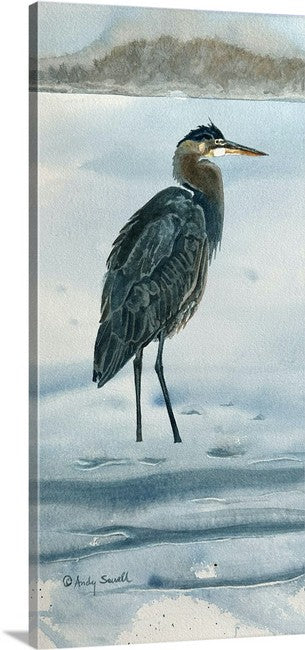 "Spike the Heron" - 14"x17" Original Watercolor or Giclée art print