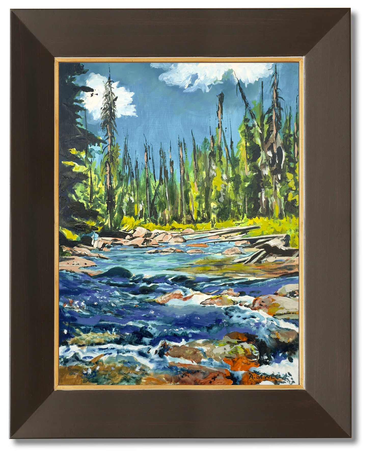 "Rushing Creek" 15"x20" - Original painting of Acrylic on Panel