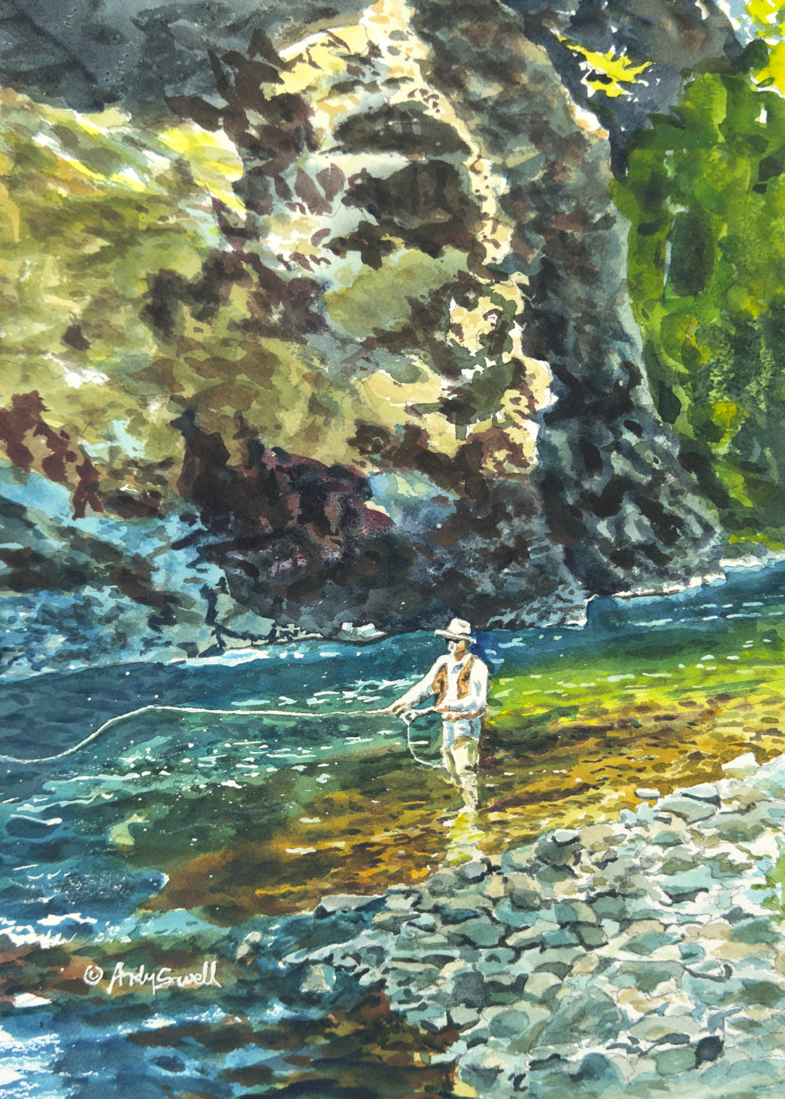 "Sunlight on the Joe" - an Original 10x14 Watercolor or Open Edition Print