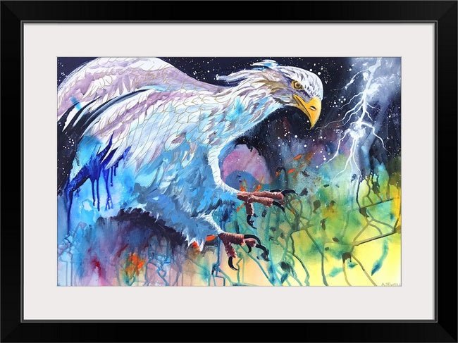 "The Warring Angel" 24"x36"- Prophetic art painted in a live worship service. Original or Giclée prints available.