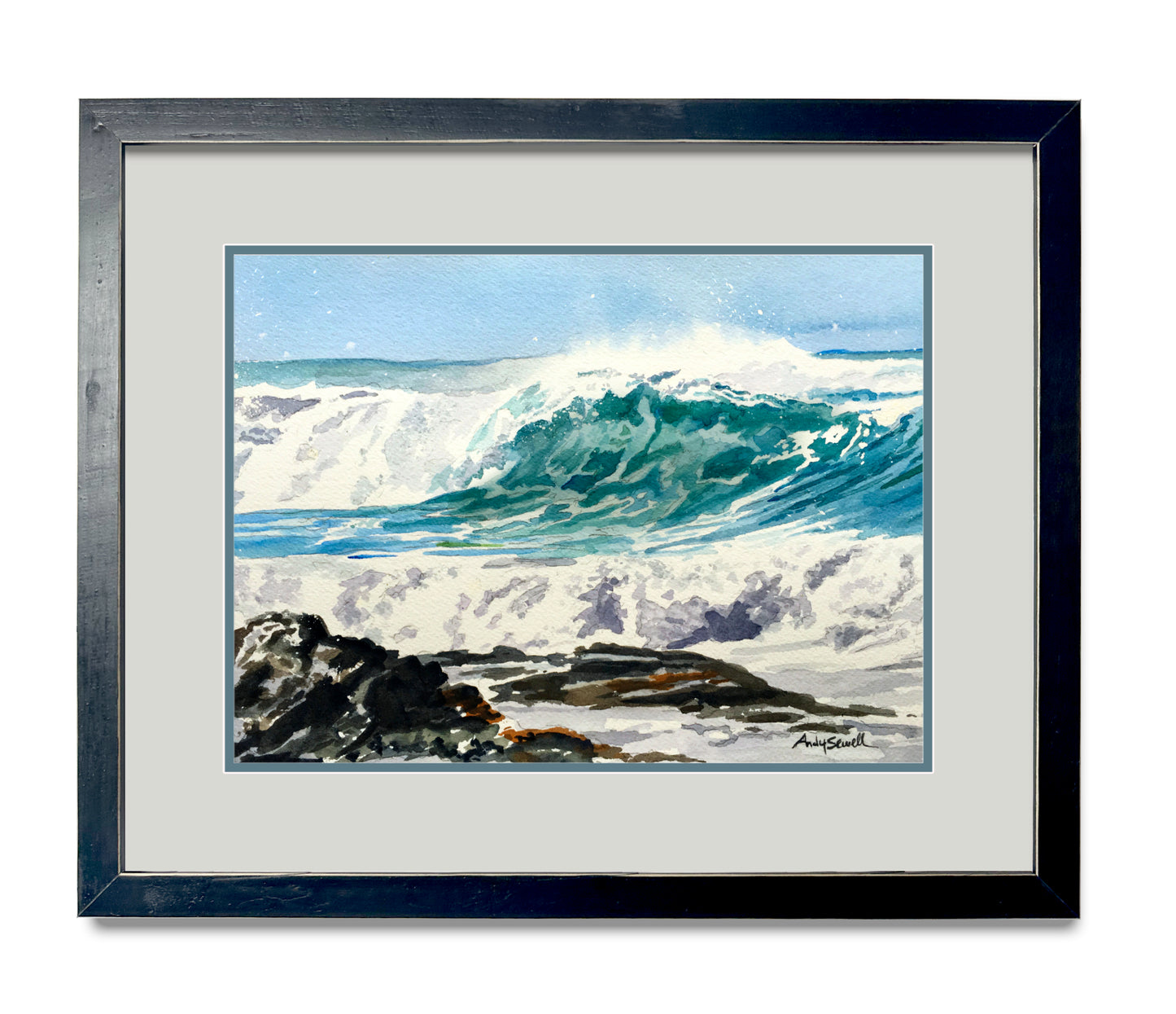 "Blue Wave Beauty" - 12"x18" a signed edition Giclee reprod. from watercolor