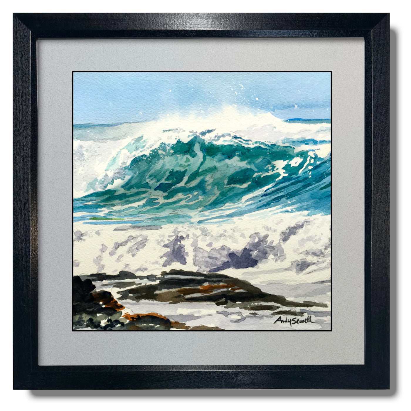 "Blue Wave Beauty" - 12"x18" a signed edition Giclee reprod. from watercolor