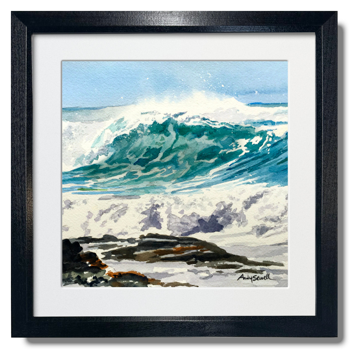 "Blue Wave Beauty" - 12"x18" a signed edition Giclee reprod. from watercolor