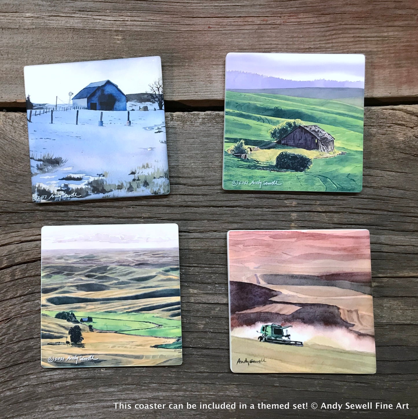 ASC325" Palouse Summer glow" ceramic coaster