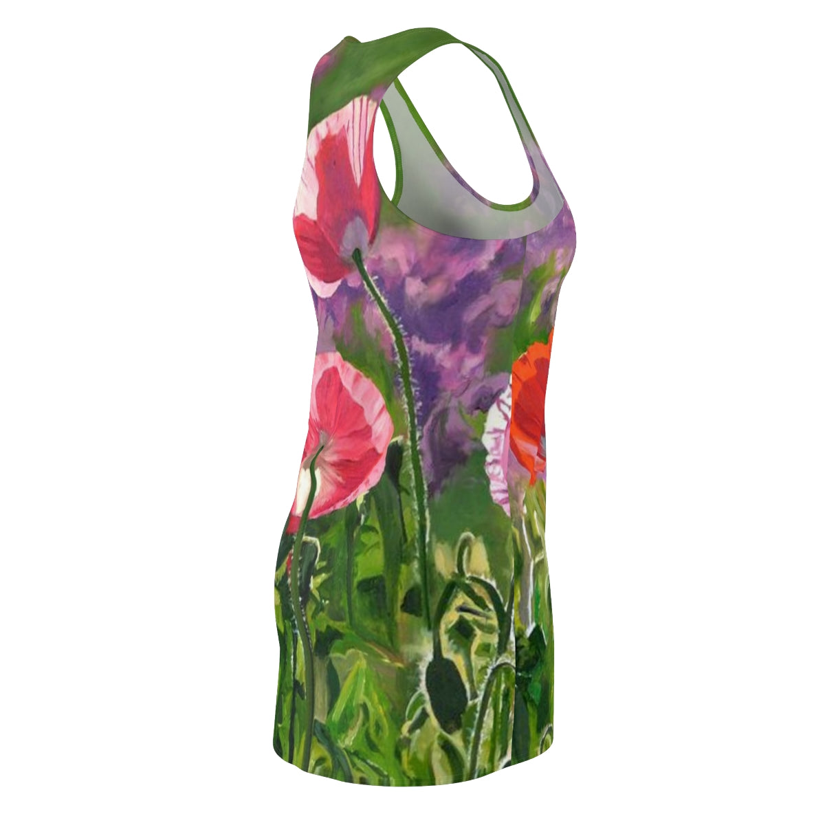 "Poppy Party" Women's Cut & Sew Racerback Dress