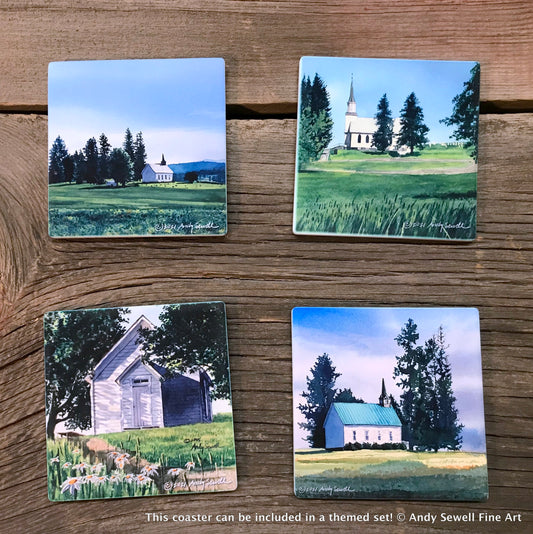 ASC098 "Sunday Morning Shadows" ceramic coaster