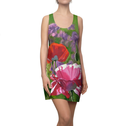 "Poppy Party" Women's Cut & Sew Racerback Dress