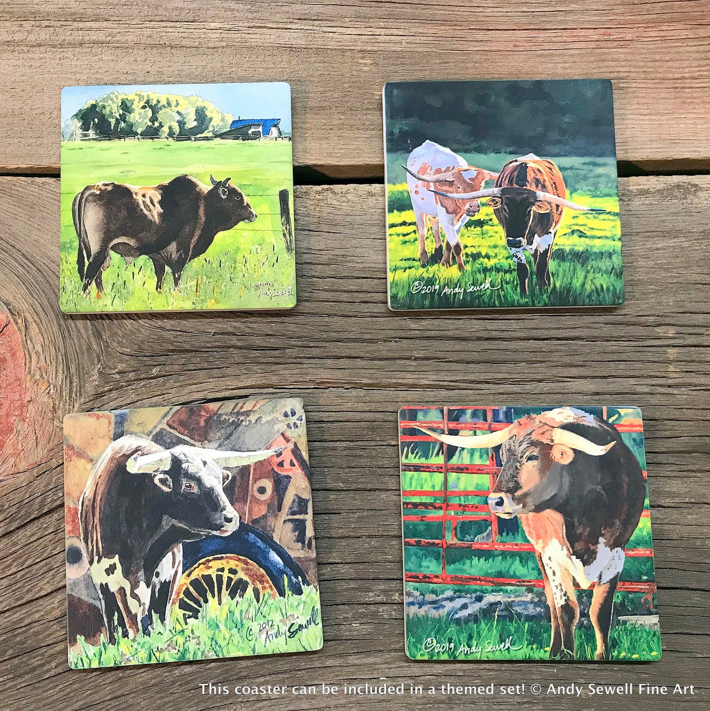 ASC077 "Dusty's Bull" ceramic coaster