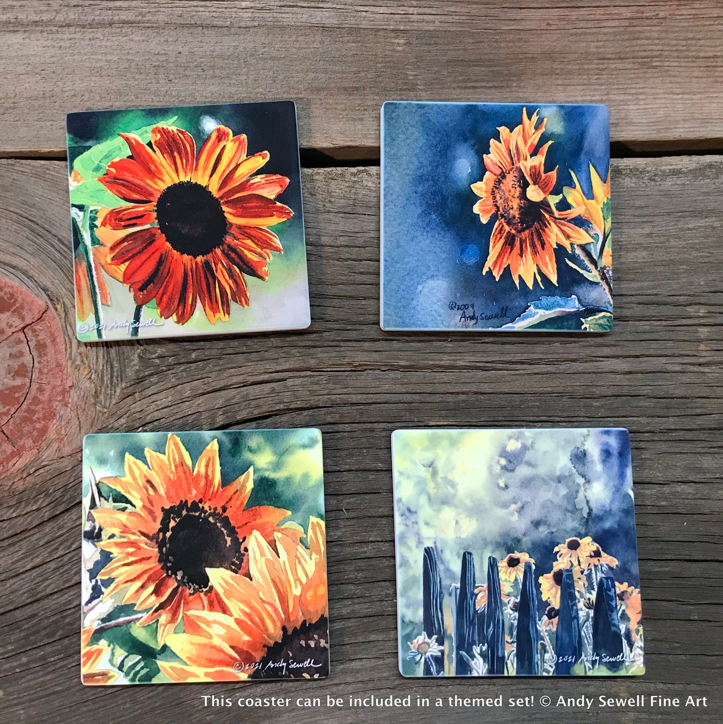 ASC270 "Sunflower Glow" ceramic coaster