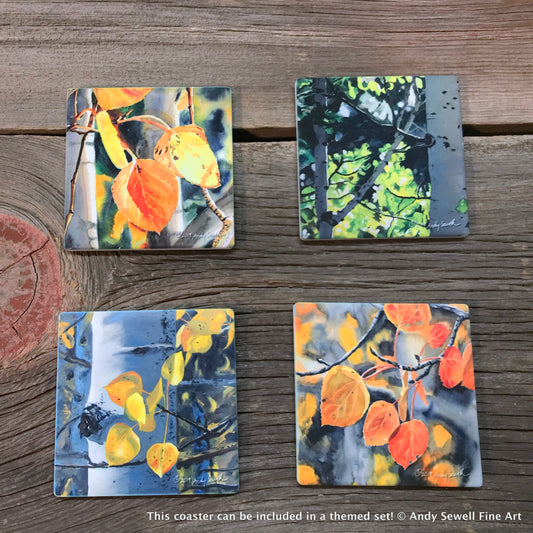 ASC254 "Forest Symphony (Aspen)" ceramic coaster