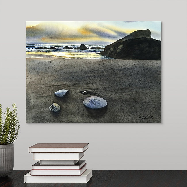 "Two Bits and a Dollar" signed edition Giclee Reprod. of watercolor with sand dollars on the West Coast.