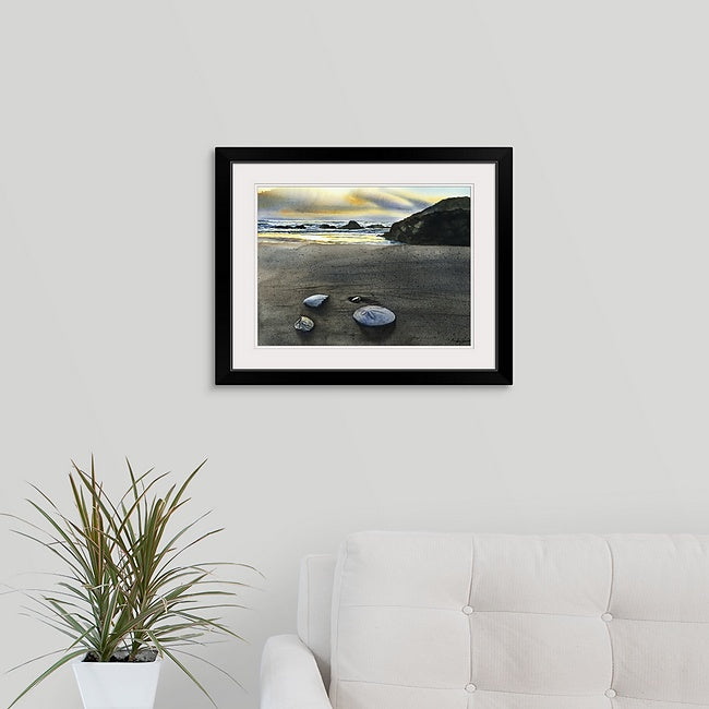 "Two Bits and a Dollar" signed edition Giclee Reprod. of watercolor with sand dollars on the West Coast.